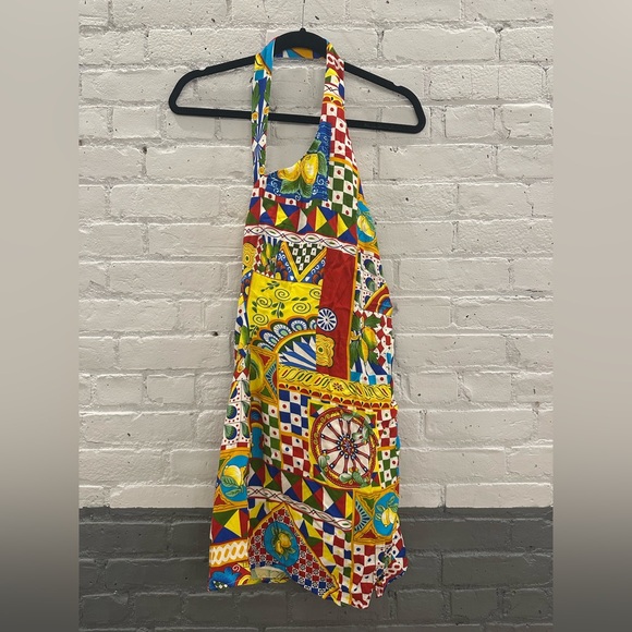 Colorful Patchwork Halter Midi Dress - Picture 9 of 11